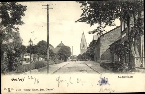 Ak Gettorf in Schleswig Holstein, Süderstraße, Kirche