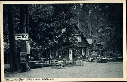 Ak Uttewalde Lohmen Elbsandsteingebirge, Uttewalder Grund Restaurant Waldidylle