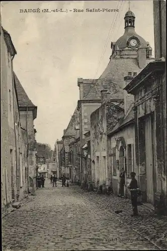 Ak Baugé Maine et Loire, Rue Saint Pierre