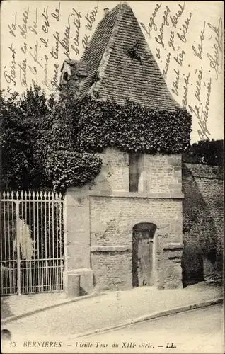 Ak Bernieres sur Mer Calvados, Vieille Tour du XIIIe siecle