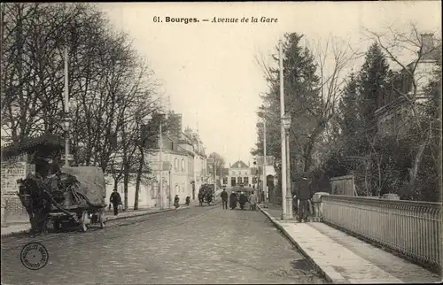 Ak Bourges Cher, Avenue de la Gare