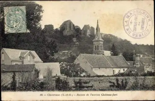 Ak Chevreuse Yvelines, Ruines de l'ancien Chateau fort