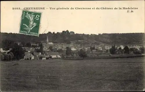 Ak Chevreuse Yvelines, Vue générale, Chateau de la Madeleine