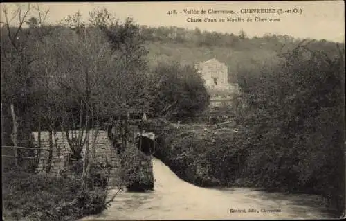 Ak Chevreuse Yvelines, Vue générale, Chute d'eau au Moulin de Chevreuse