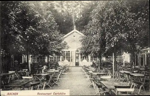 Ak Aachen in Nordrhein Westfalen, Restaurant Carlshöhe, Terrasse