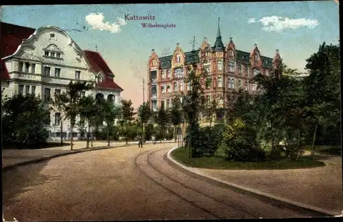 Ak Katowice Kattowitz Oberschlesien, Wilhelmsplatz