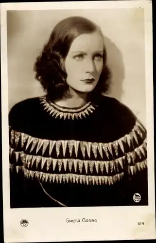 Ak Schauspielerin Greta Garbo, Portrait
