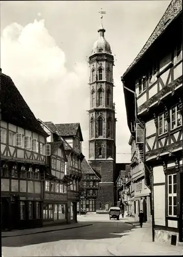 Ak Braunschweig, St. Andreas Kirche, Südturm, Fachwerk