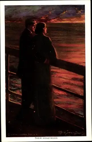 Künstler Ak Derrier, Their Honeymoon, Frau und Mann