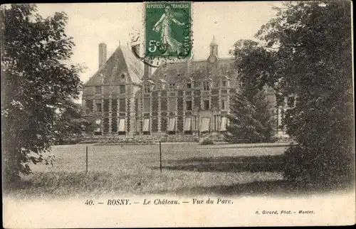 Ak Rosny sur Seine Yvelines, Le Chateau, Vue du Parc