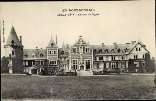 Ak Lurcy Lévis Allier, Chateau de Béguin, vue de face, pelouse
