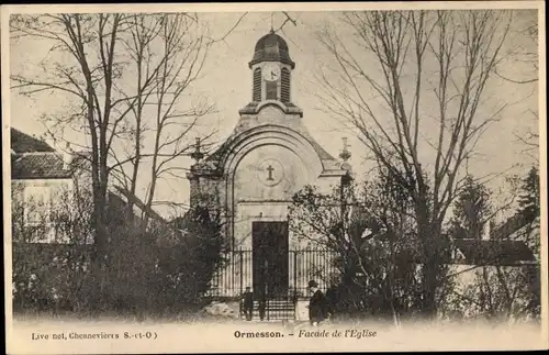 Ak Ormesson Val de Marne, Facade de l'Eglise