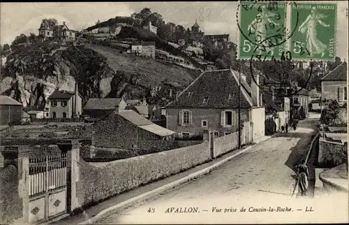 Ak Avallon Yonne, Vue prise de Cousin-la-Roche