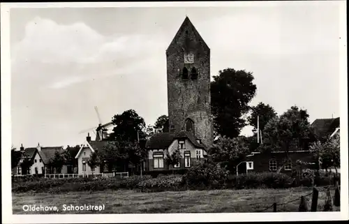 Foto Ak Leeuwarden Groningen Niederlande, Oldehove, Schoolstraat