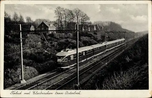 Ak Oosterbeek Gelderland, Talud met Electrischen trein Oosterbeck