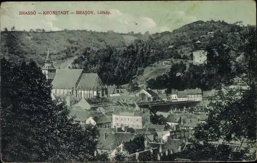 Ak Brassó Brașov Kronstadt Rumänien, Panorama