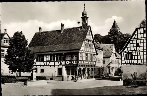 Ak Königsbach Stein in Baden Württemberg, Dorfidyll, Fachwerkhäuser