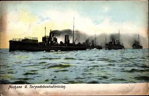 Ak Deutsche Kriegsschiffe, Hochsee G. Torpedobootsdivision