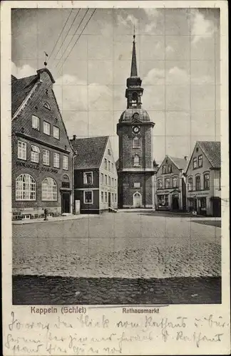 Ak Kappeln an der Schlei, Rathausmarkt, Kirche, Gasthaus