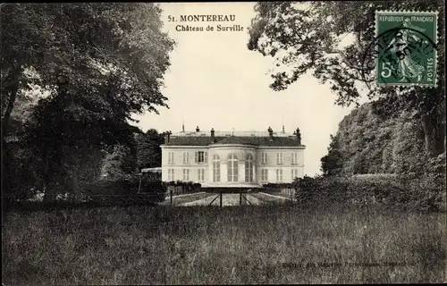 Ak Montereau Fault Yonne Seine et Marne, Chateau de Surville