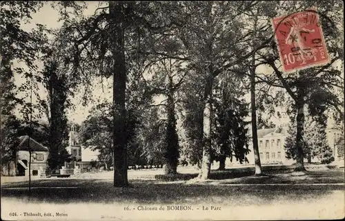 Ak Bombon Seine et Marne, Chateau, le Parc