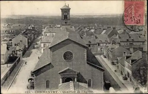 Ak Commentry Allier, Quartier de l'Eglise