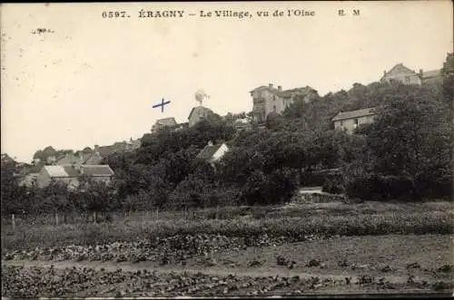 Ak Éragny Val d'Oise, Le Village, vu de l'Oise