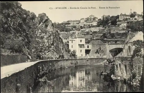 Ak Avallon Yonne, Entrée de Cousin-le-Pont