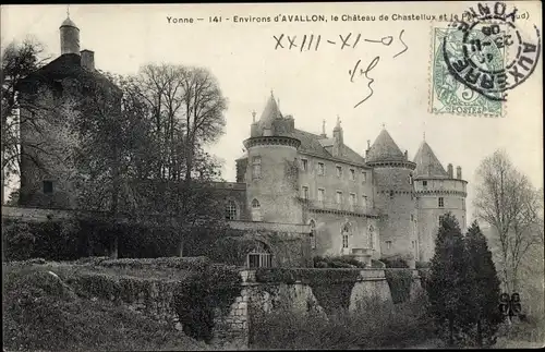 Ak Avallon Yonne, Environs d´Avallon, le Château de Chastellux