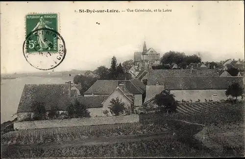 Ak Saint Dyé sur Loire Loir et Cher, Vue generale, et la Loire