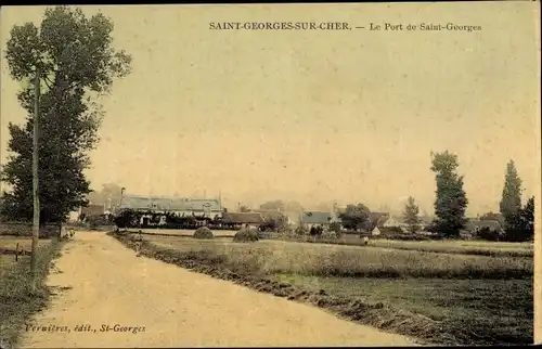 Ak Saint Georges sur Cher Loir et Cher, Le Port de Saint Georges