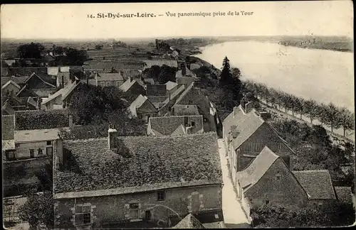 Ak Saint Dyé sur Loire Loir et Cher, Vue panoramique prise de la Tour