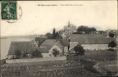 Ak Saint Dyé sur Loire Loir et Cher, Vue generale, et la Loire