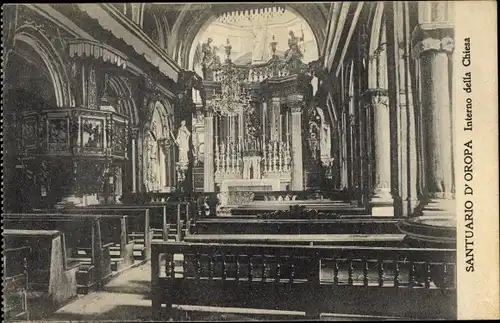 Ak Santuario di Oropa Piemonte, Interno della Chiesa