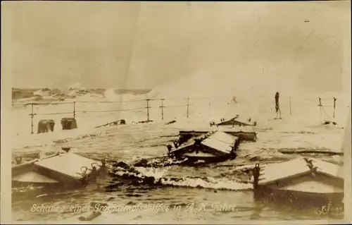 Foto Ak Schanze eines Großkampfschiffes in A. K. Fahrt, Deutsches Kriegsschiff, Moltke