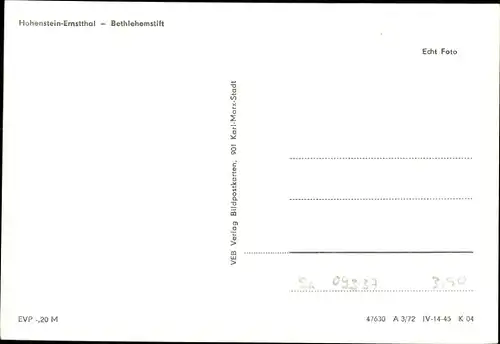 Ak Hohenstein Ernstthal in Sachsen, Bethlehemstift