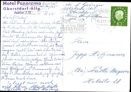 Ak Oberstdorf im Oberallgäu, Hotel Panorama