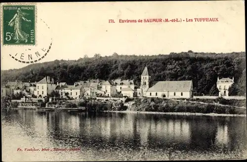 Ak Chenehutte les Tuffeaux Chênehutte Trèves Cunault, Uferpartie