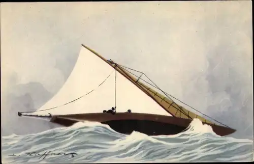 Künstler Ak Segelschiff, Yachts au bas ris