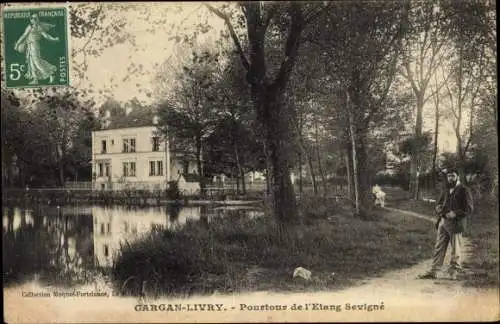 Ak Livry Gargan Seine Saint Denis, l'Etang Sevigné
