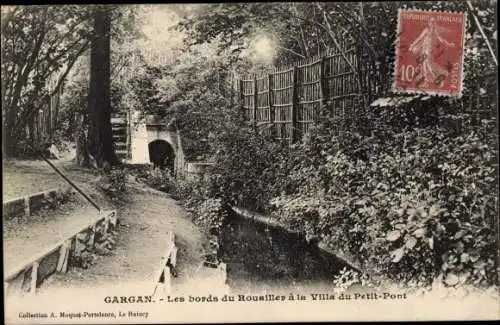 Ak Livry Gargan Seine Saint Denis, bords du Rouailler à la Villa du Petit Pont