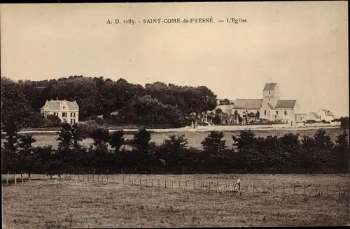 Ak Saint Côme de Fresné Calvados, L'Eglise