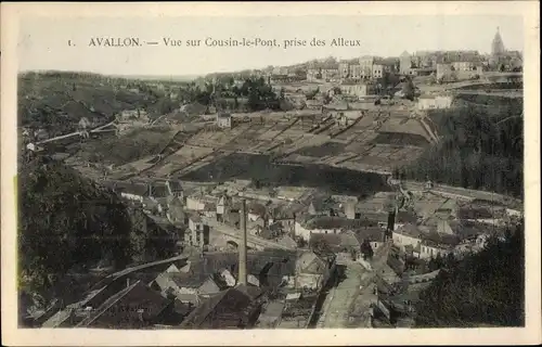 Ak Avallon Yonne, Vue sur Cousin-le-Pont, prise des Alleux