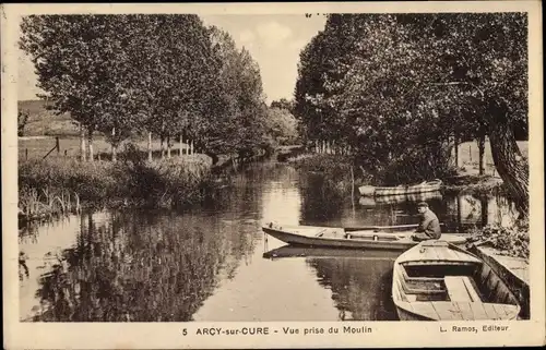 Ak Arcy-sur-Cure, Yonne, Vue prise du Moulin