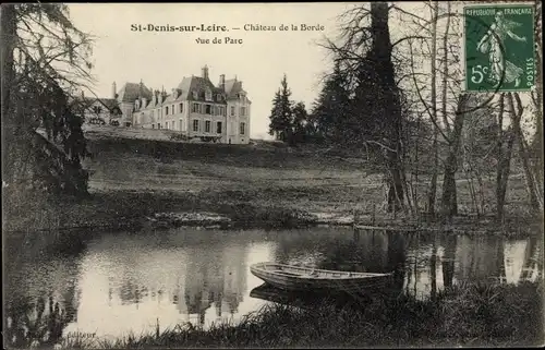 Ak Saint-Denis-sur-Loire Loir et Cher, Chateau de la Borde vue de Parc