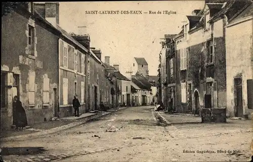 Ak Saint-Laurent-des-Eaux Loir et Cher, Rue de l'Eglise