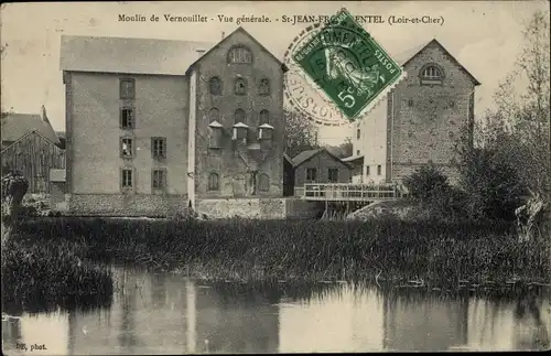 Ak Saint Jean Froidmentel Loir et Cher, Moulin de Vernouillet, Vue generale