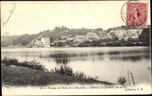 Ak Chenillé Changé Chenillé Champteussé, Paysage des Bords de la Mayenne