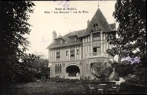 Ak Droué Loir-et-Cher, Villa Les Sources