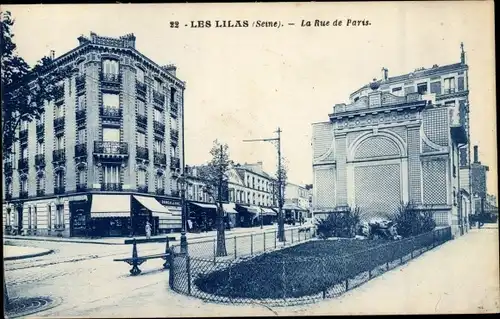 Ak Les Lilas Seine Saint Denis, Rue de Paris, clôture